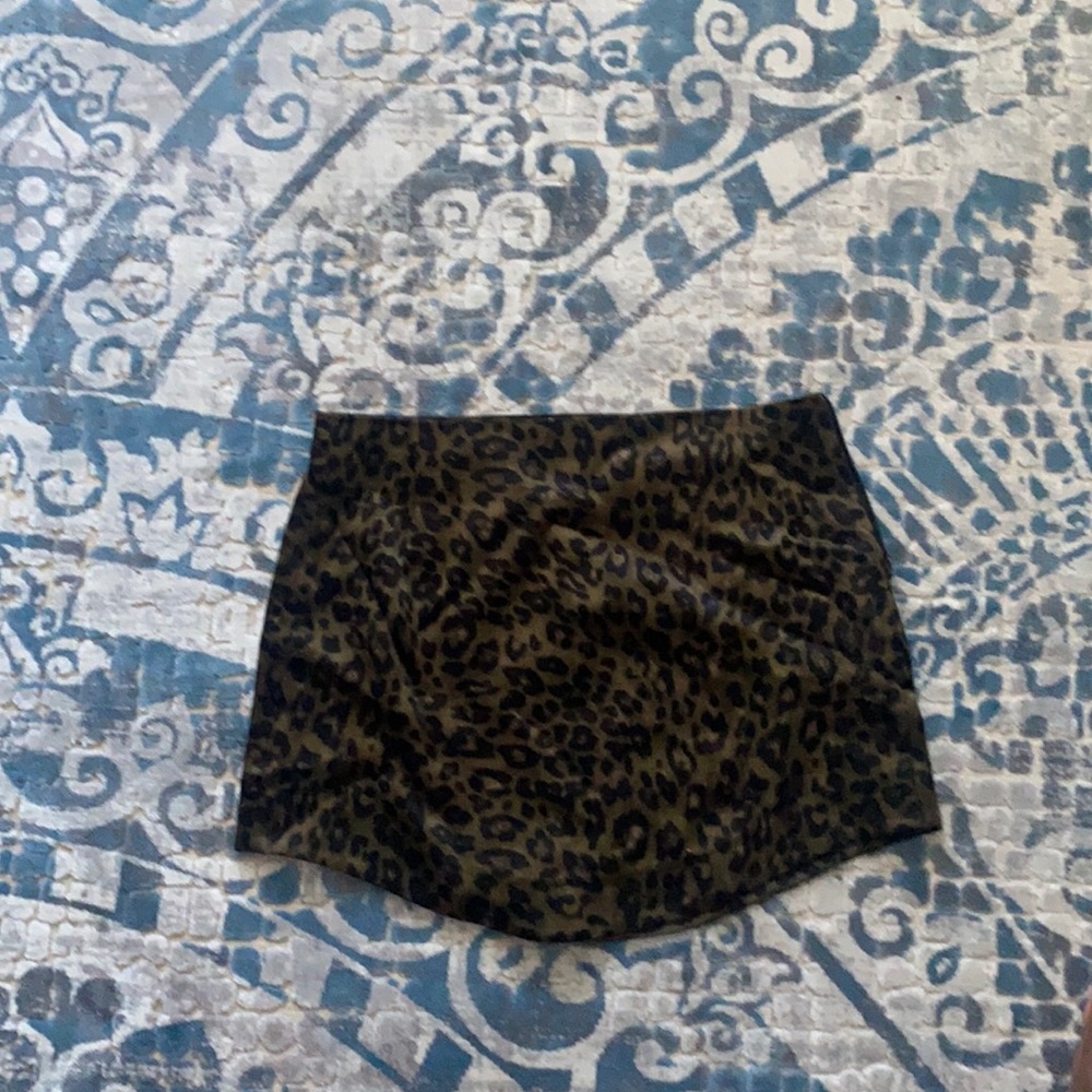 Zara-Cheetah print satin mini-skirt